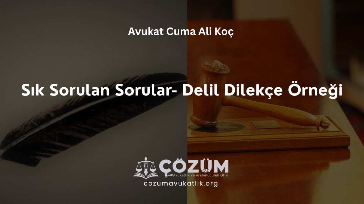 Sık Sorulan Sorular- Delil Dilekçe Örneği