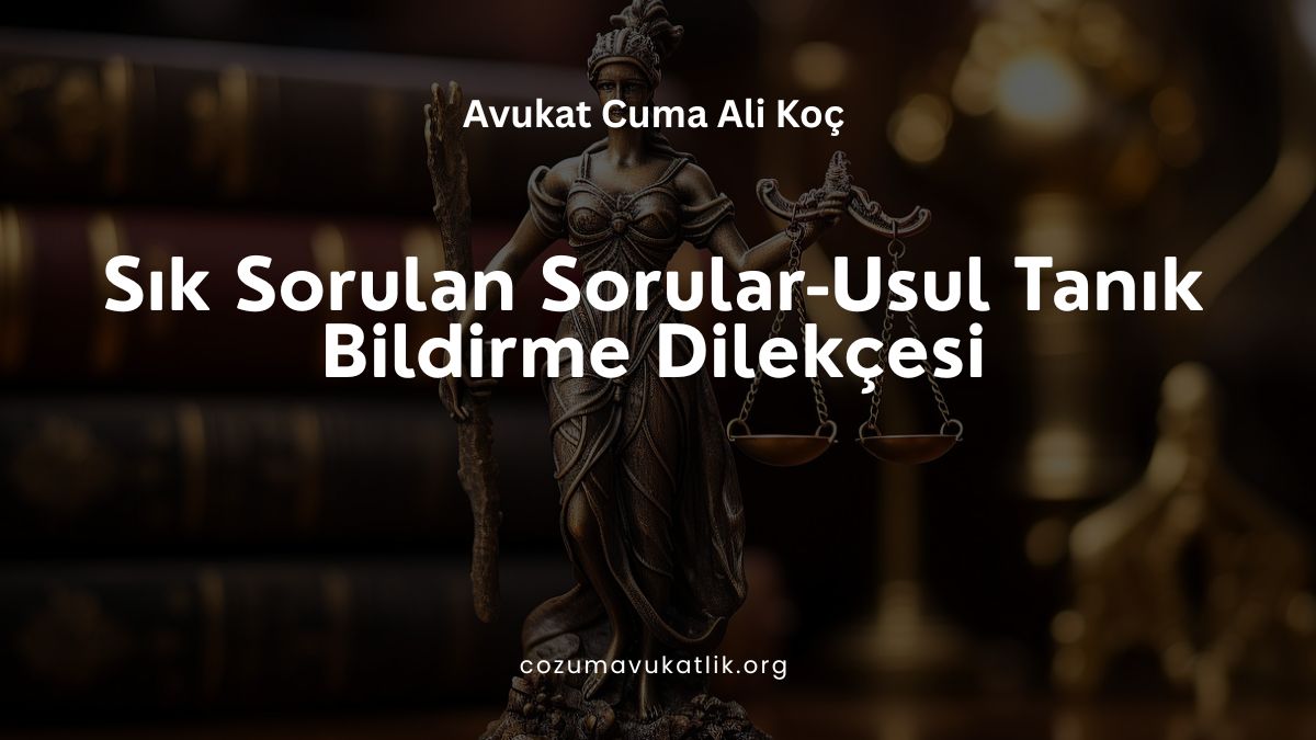 Sık Sorulan Sorular- Usul Tanık Bildirme Dilekçesi